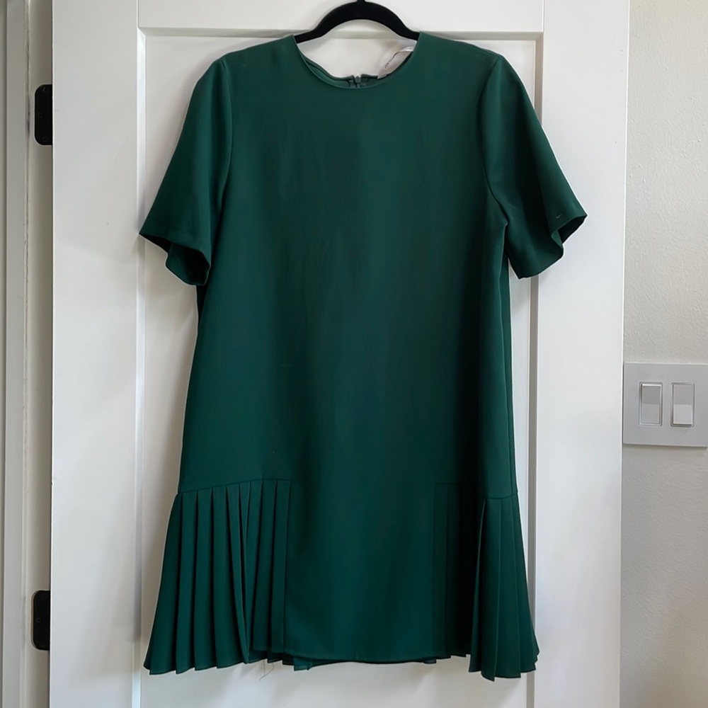 Zara Green drop hem with pleats